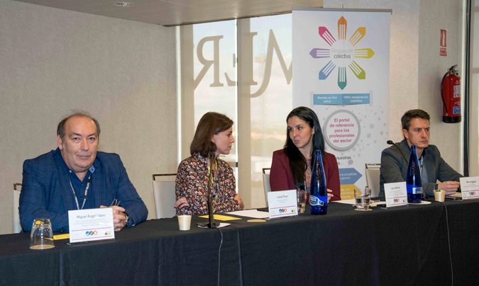 Mesa sobre seguridad alimentaria. De izquierda a derecha: Miguel Ángel López, Isabel Doys, Laura Martín y Mario Agudo.