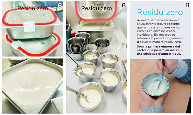 F. Roca inicia el proyecto ‘Iogurt residu zero’ en comedores escolares del Vallès y Maresme